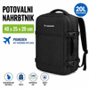 Potovalni nahrbtnik 20 L 40 × 25 × 20 cm – kabinski nahrbtnik za letalo, 2v1, vodoodbojen, črn