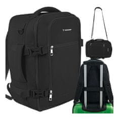 Trizand Potovalni nahrbtnik 20 L 40 × 25 × 20 cm – kabinski nahrbtnik za letalo, 2v1, vodoodbojen, črn