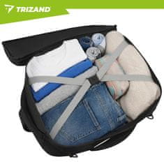 Trizand Potovalni nahrbtnik 20 L 40 × 25 × 20 cm – kabinski nahrbtnik za letalo, 2v1, vodoodbojen, črn
