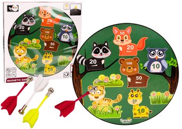slomart LEAN TOYS Magnetska igra pikado z živalmi (zelena)