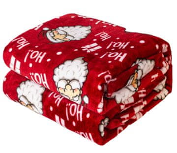 Cotton World Odeja 160x200 božično-dekorativna Božiček rdeča