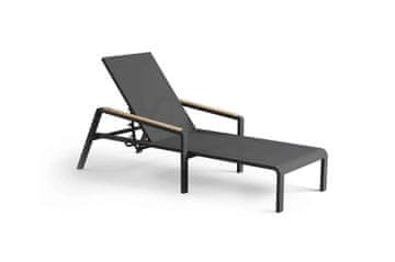 shumee Vrtni ležalnik Cordoba 76x188 cm antracit Homms