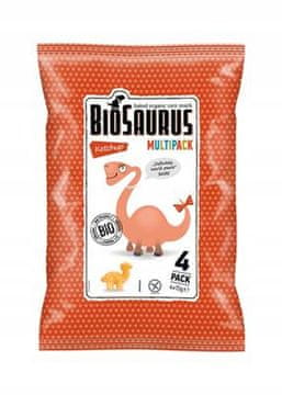 Biosaurus Organski kečap dinozavrski čips 4x15g BioSaurus
