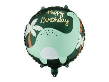 PartyDeco Folija balon Brontosaurus Happy Birthday 35 cm
