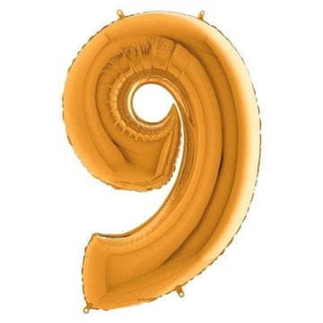 Grabo Balon številka 9 iz zlate folije, 66 cm, Grabo