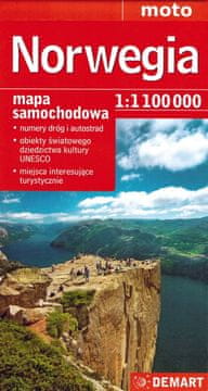 shumee Norveška 1:1 100.000. Cestni zemljevid. Demart