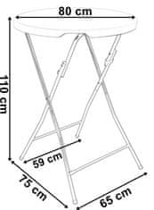 EH Zložljiva gostinska miza GALA 80 cm bela