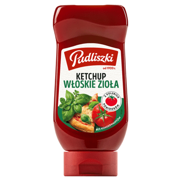 shumee Pudliszki kečap z italijanskimi zelišči 470 g