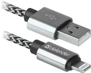Defender Defender USB-Lightning kabel 1m 2.1A belo-črn