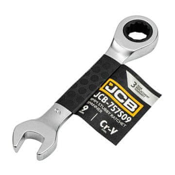 JCB Kratek 9-milimetrski viličasti ključ z ragljo