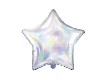PartyDeco Folija balon z zvezdico, opalescenten, 48 cm
