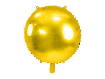 PartyDeco Okrogel folijski balon, pastila, zlat, 59 cm