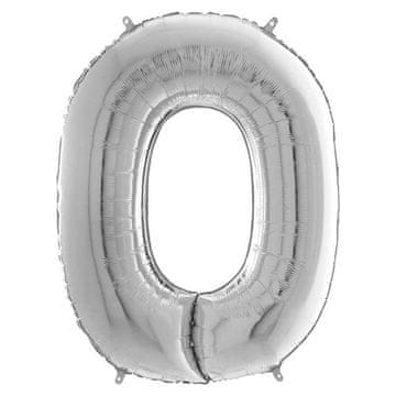 shumee Folija balon številka 0, srebrn, 66 cm Grabo