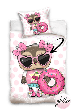 Carbotex Bombažna posteljnina 160x200 Owl Baby bombaž