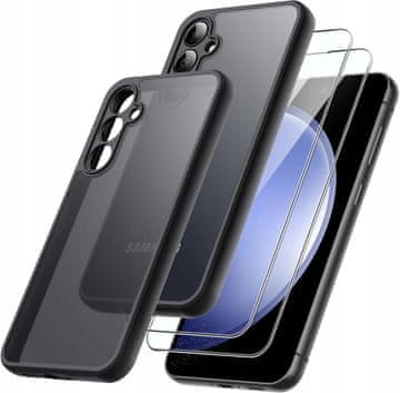 shumee Črn MAT ovitek za Samsung A16 5G + 2x steklo