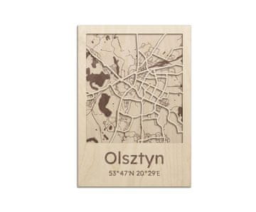 shumee Zemljevid poljskih mest Olsztyn Lesena slika