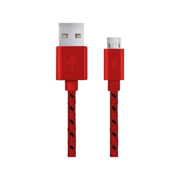 TOP GIFT EB181R esperanza micro USB 2.0 kabel A-B M/M 2,0 m pleten rdeč