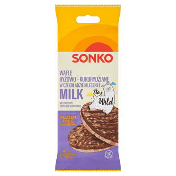 shumee Sonko riževi in koruzni oblati v mlečni čokoladi 65 g (4 kosi)