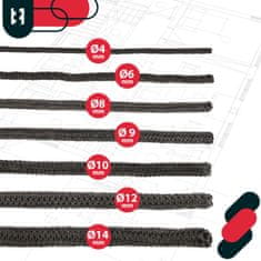 shumee Steklena vrvica za tesnjenje dimnika peči + lepilo 14 mm 2,5 m