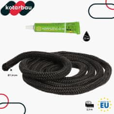 shumee Steklena vrvica za tesnjenje dimnika peči + lepilo 14 mm 2,5 m