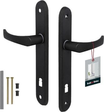 shumee Kljuka za vrata, dolžina: 90 cm, črna, aluminijasta, s ključem