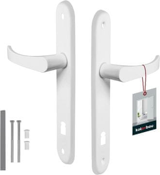 shumee Kljuka za vrata, dolžina: 90 cm, bela, aluminijasta, s ključem