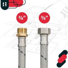shumee Fleksibilen 3/8” žensko-moški priključek za pipe dolžine 80 cm