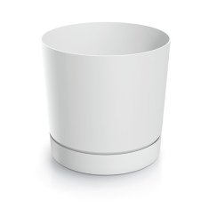 TOP GIFT DPOP350-S449 cvetlični lonček s pokrovom z odtočno cevjo P bel