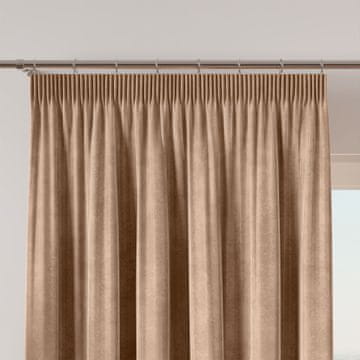 shumee Velvi zavesa z nabiralnim trakom, žamet, temno bež, 140x260 cm