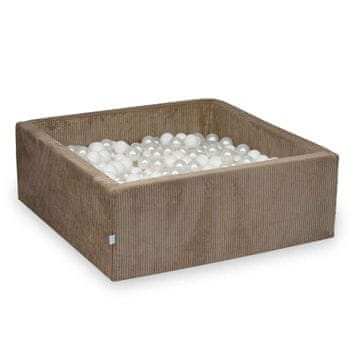 shumee Suhi bazen 110x110x40 Corduroy Toffee 600 žogic: bela, biserna
