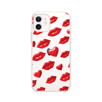 shumee Ovitek za iPhone 12 Mini, prozoren, fleksibilen silikonski, rdeče ustnice
