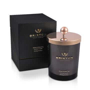 BRIXTON Dišeča sveča v brixtonskem steklu 450g Amber & Black Fig Homms