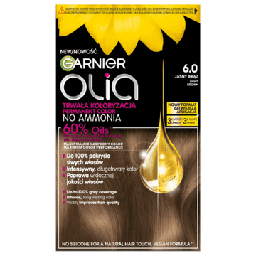 L’Oréal Garnier Olia permanentna barva za lase 6.0 svetlo rjava
