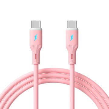 Akyga Kabel USB tipa C / USB tipa C 1m AK-USB-66 60W silikonski roza