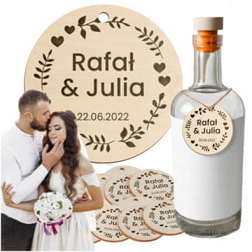 shumee Obesek z gravuro za steklenico alkohola, vina, vodke za poroko