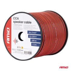 AMIO Dvožilni zvočniški kabel CCA 2x1,5 mm2 100 m 7,5 A amio-04459