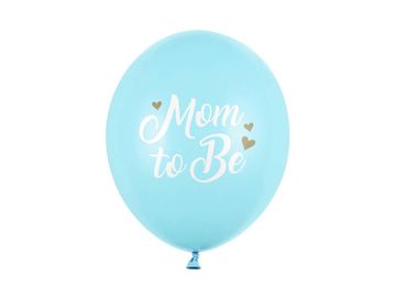 PartyDeco Lateks baloni za bodočo mamico, pastelno modri 30 cm, 6 kosov