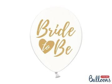 PartyDeco Baloni 30 cm, nevesta, kristalno prozorni (1 paket / 6 kosov)