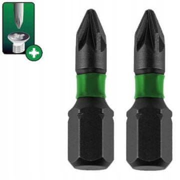 shumee Udarni izvijačni nastavki Pozidriv PZ1x25mm, 2 kosa v blistru