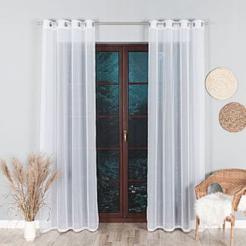 shumee Gotova voile zavesa s podrezanim robom, bel voile, 140x230 cm