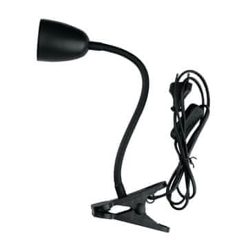 shumee Namizna svetilka z LED sponko, ukrivljena, črna, DPM R1T-4W-B