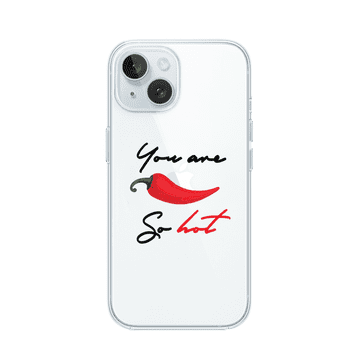 shumee Ovitek za iPhone 15 Plus, prozoren, fleksibilen silikonski ovitek, čili paprika