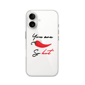 shumee Ovitek za iPhone 16, prozoren, silikonski Flexi, čili paprika