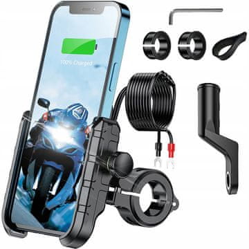 shumee Držalo za telefon za motorno kolo USB polnilnik 12/24v Koanni