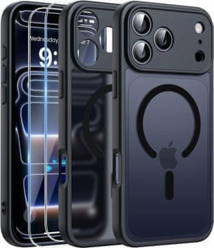 shumee Ovitek DO magsafe črna MAT za Apple iPhone 17 PRO + 2x steklo