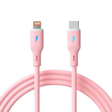 Akyga Kabel USB tipa C / Lightning 1m AK-USB-71 30W silikonski roza