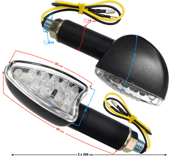 Moretti Univerzalni smerniki MRT-001, LED (15 diod), črni, (oznaka E)