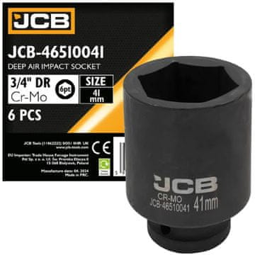 JCB JCB 3/4" Cr-Mo globok udarni nastavek, 6-kraki 41 mm nastavek