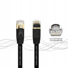 shumee LAN Ethernet ploščati SFTP omrežni kabel CAT7 10 m črne barve