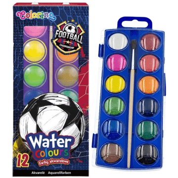 Colorino Akvarelne barve Colorino za nogomet, majhna tableta, 12 barv